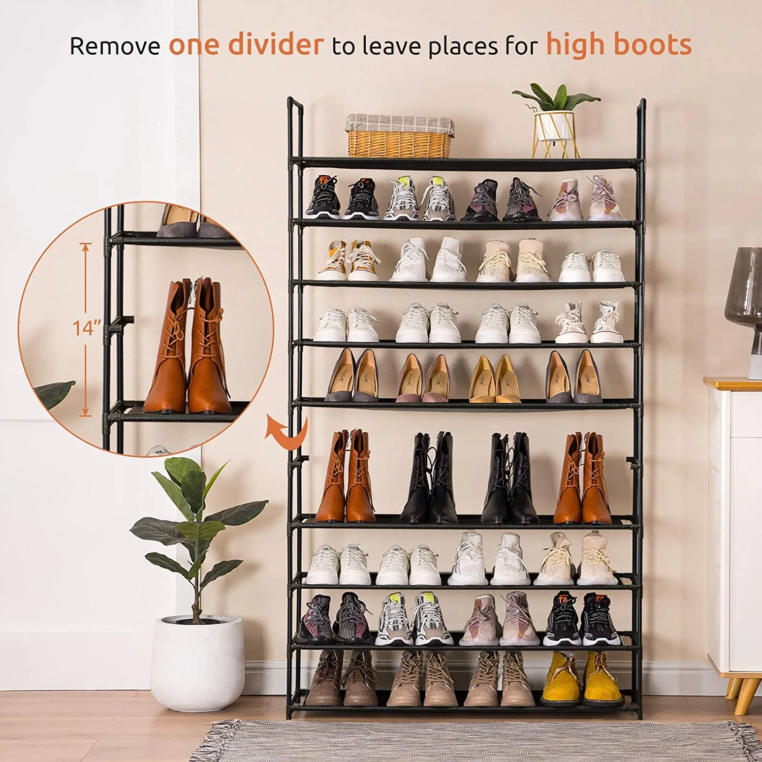 10 Tier Extra Wide Shoe Rack