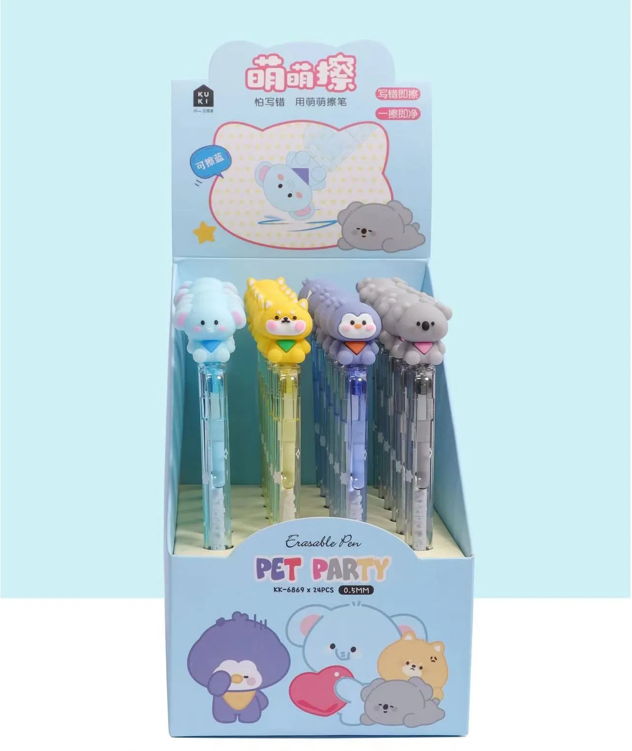 22626 PET PARTY RETRACTABLE GEL PEN-24