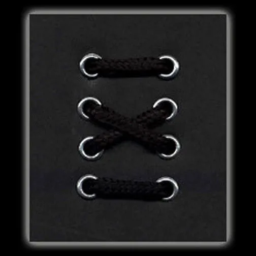 6 Eyelet Black Round Laces (90 cm / 35 in)