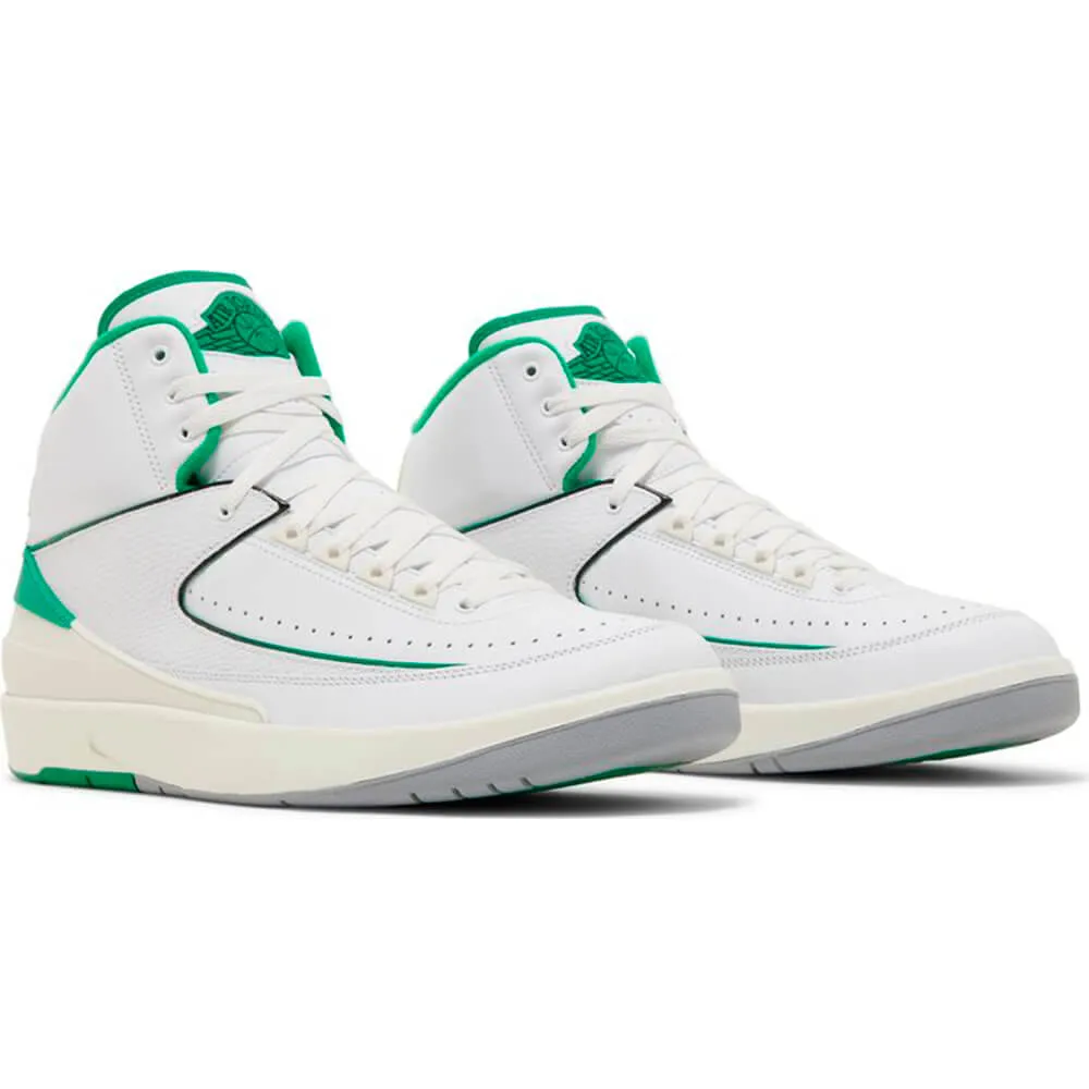 Air Jordan 2 Retro 'Lucky Green' Sneakers, White/Green