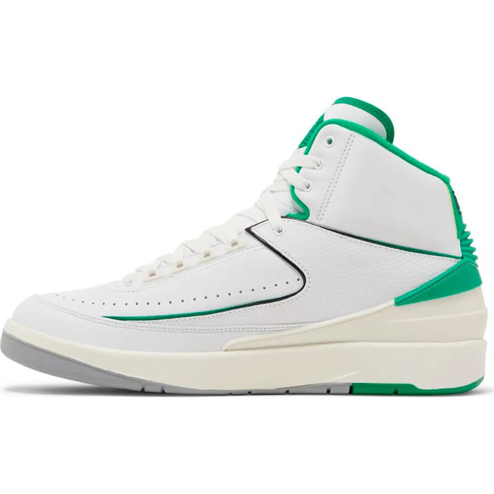 Air Jordan 2 Retro 'Lucky Green' Sneakers, White/Green