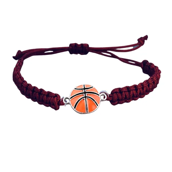 Basketball Charm Rope Bracelet - Pick Color