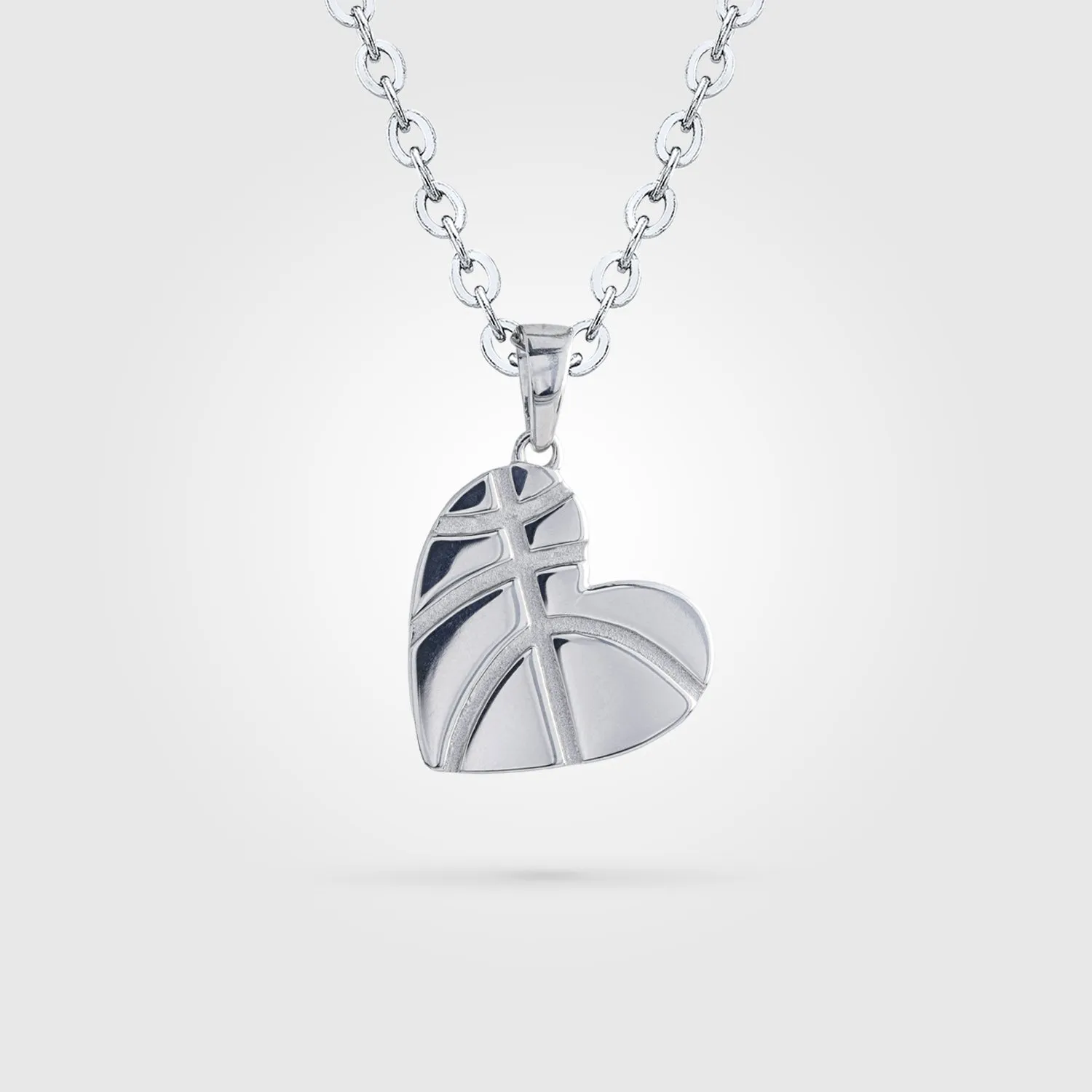 Basketball Heart Necklace | Sterling Silver