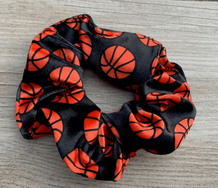 Basketball Premium Velvet Scrunchie- 2pc Set