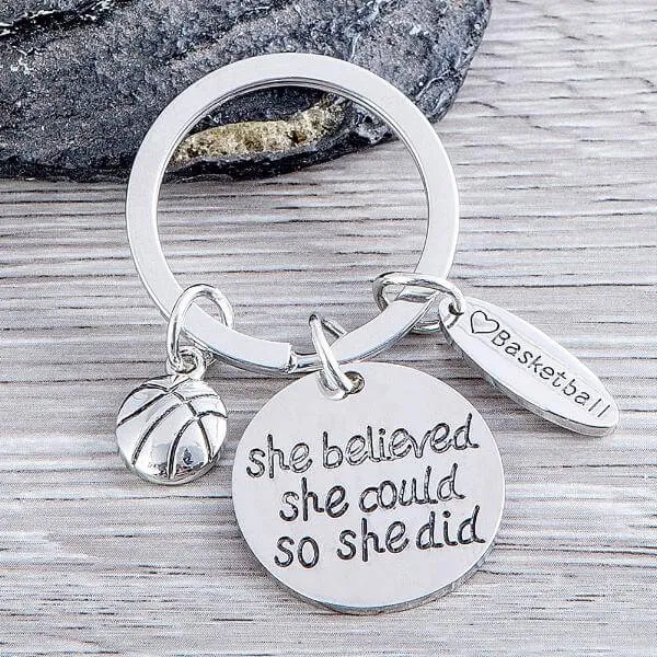 Basketball She Believed She Could So She Did Keychain