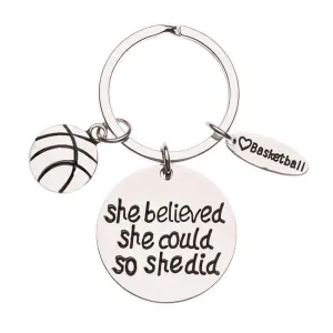 Basketball She Believed She Could So She Did Keychain