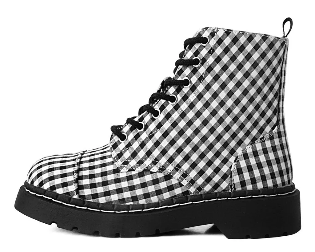 Black & White Gingham 7-Eye Anarchic Boot