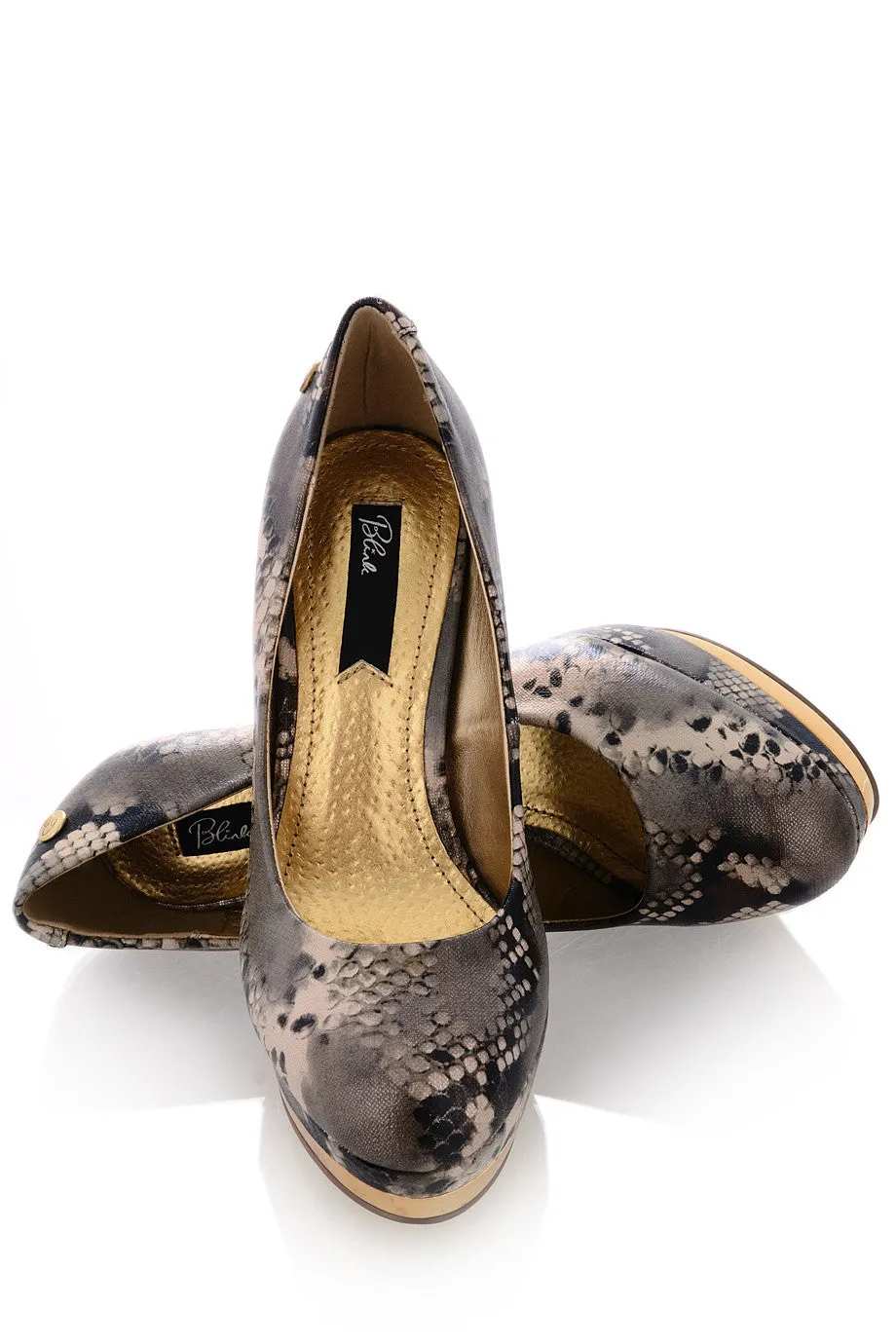 BLINK ELSIE Metallic Snakeskin Pumps