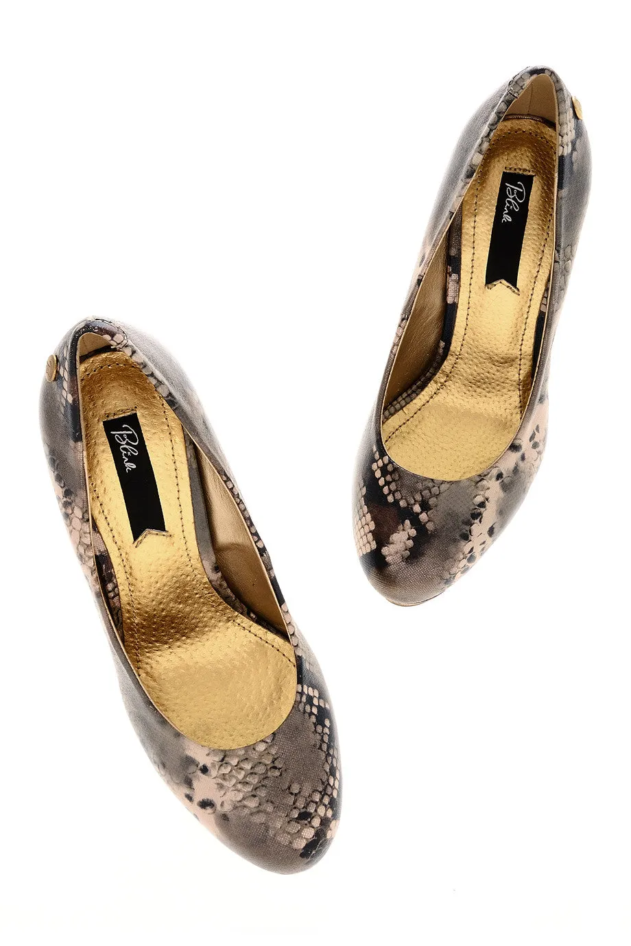 BLINK ELSIE Metallic Snakeskin Pumps