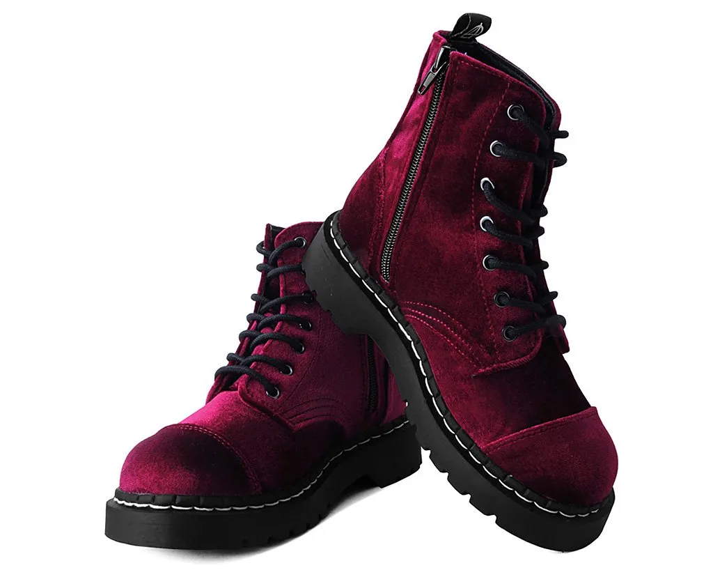 Burgundy Velvet Anarchic Boot