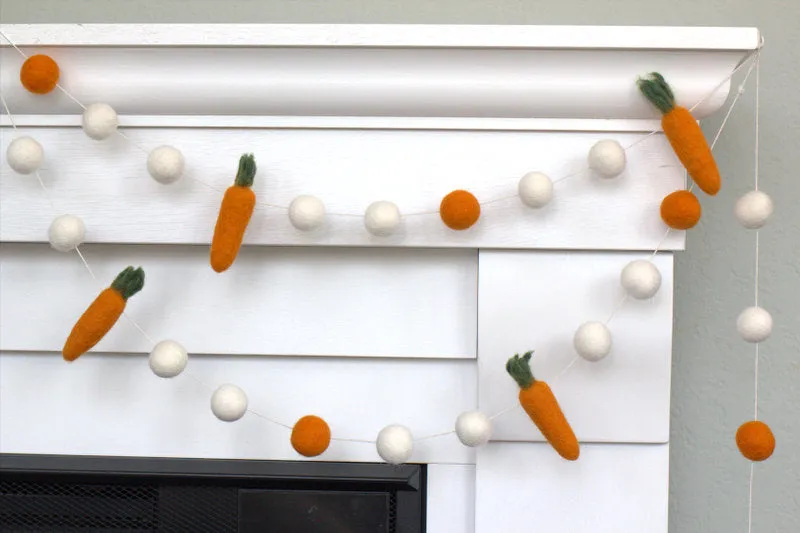 Carrot Easter Garland- Orange & White