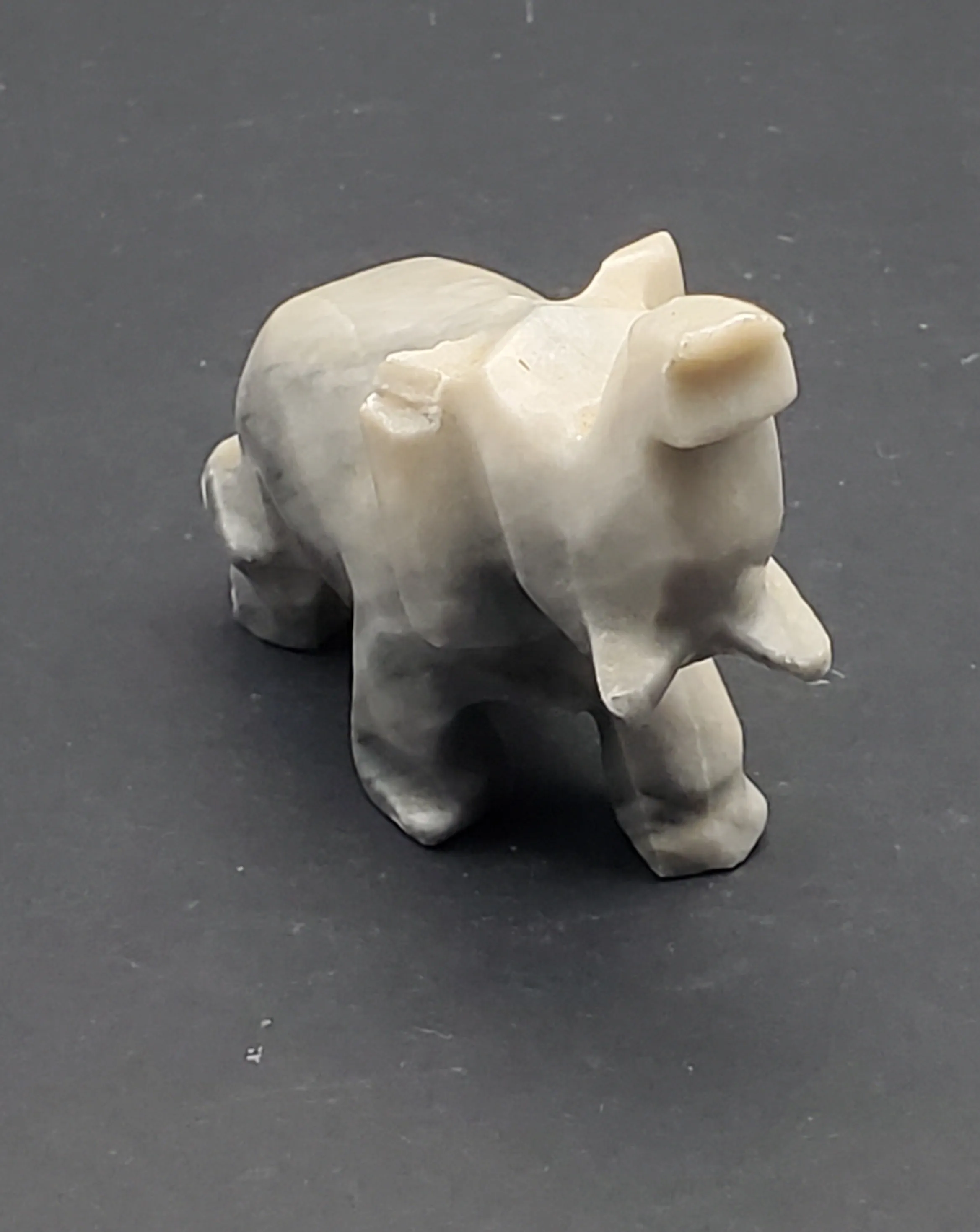 Carved Stone Elephant Figurine - CHIPPED