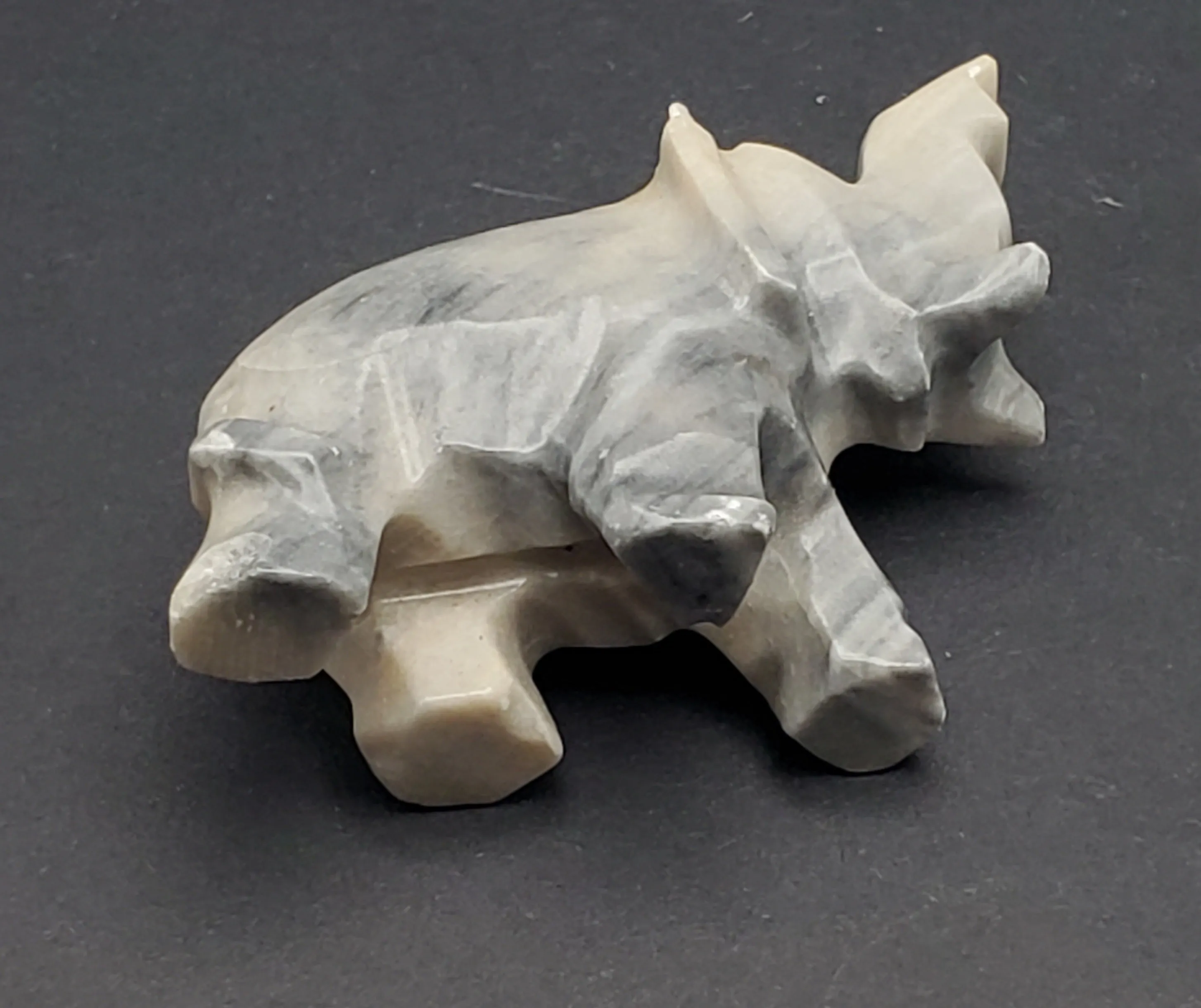 Carved Stone Elephant Figurine - CHIPPED