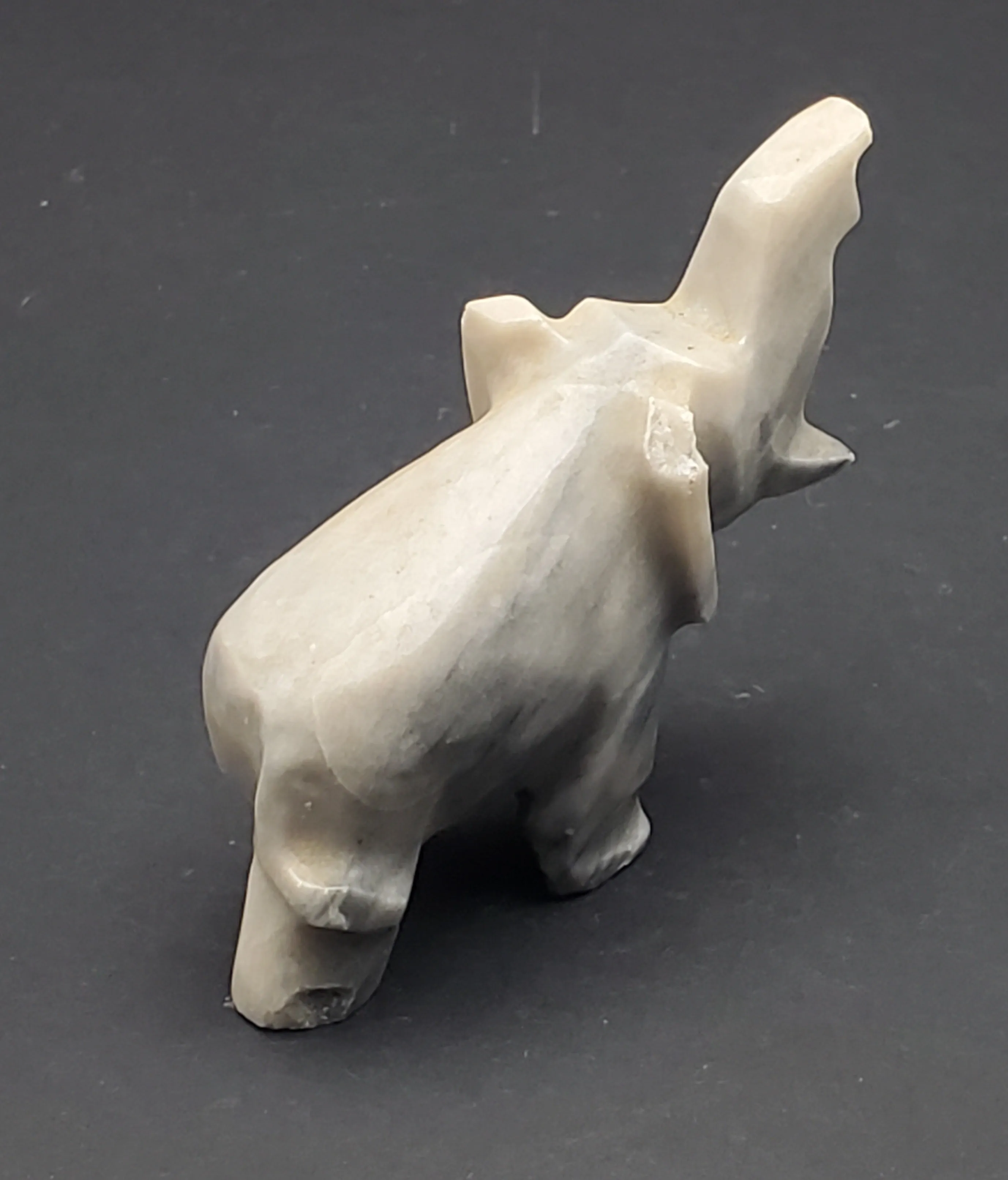 Carved Stone Elephant Figurine - CHIPPED