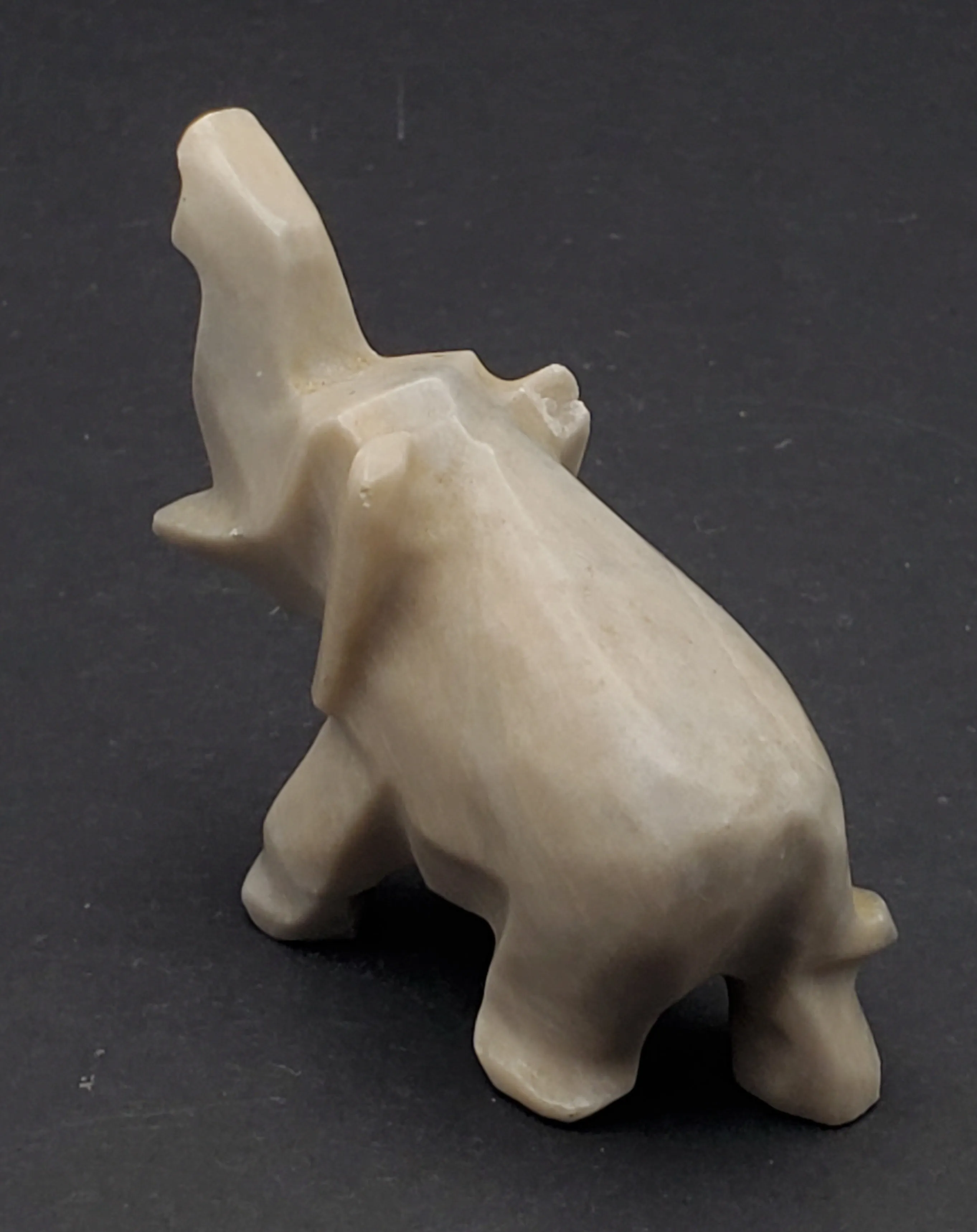 Carved Stone Elephant Figurine - CHIPPED