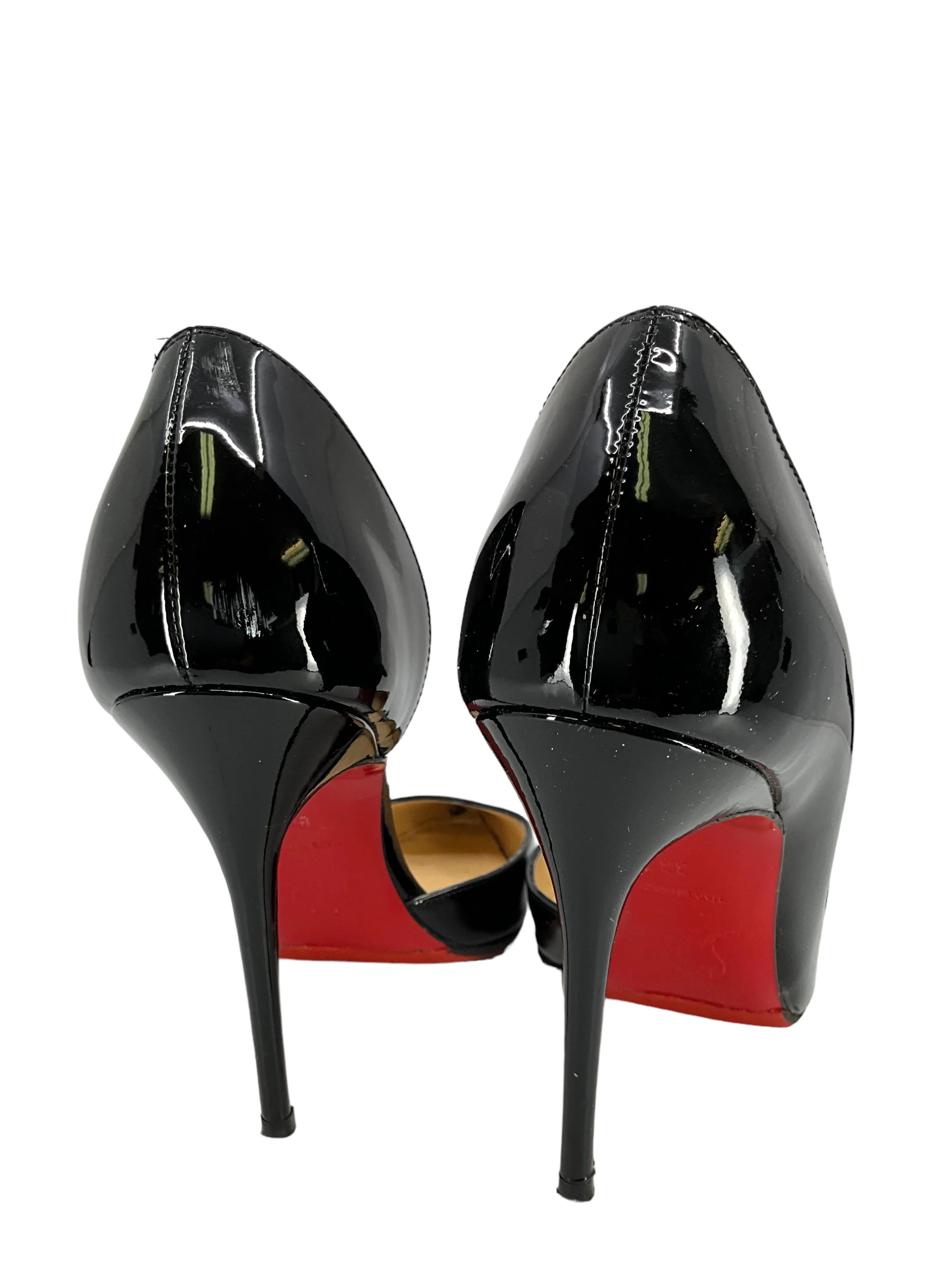 Christian Louboutin Iriza Patent Leather Half D'Orsay Pumps Size 6