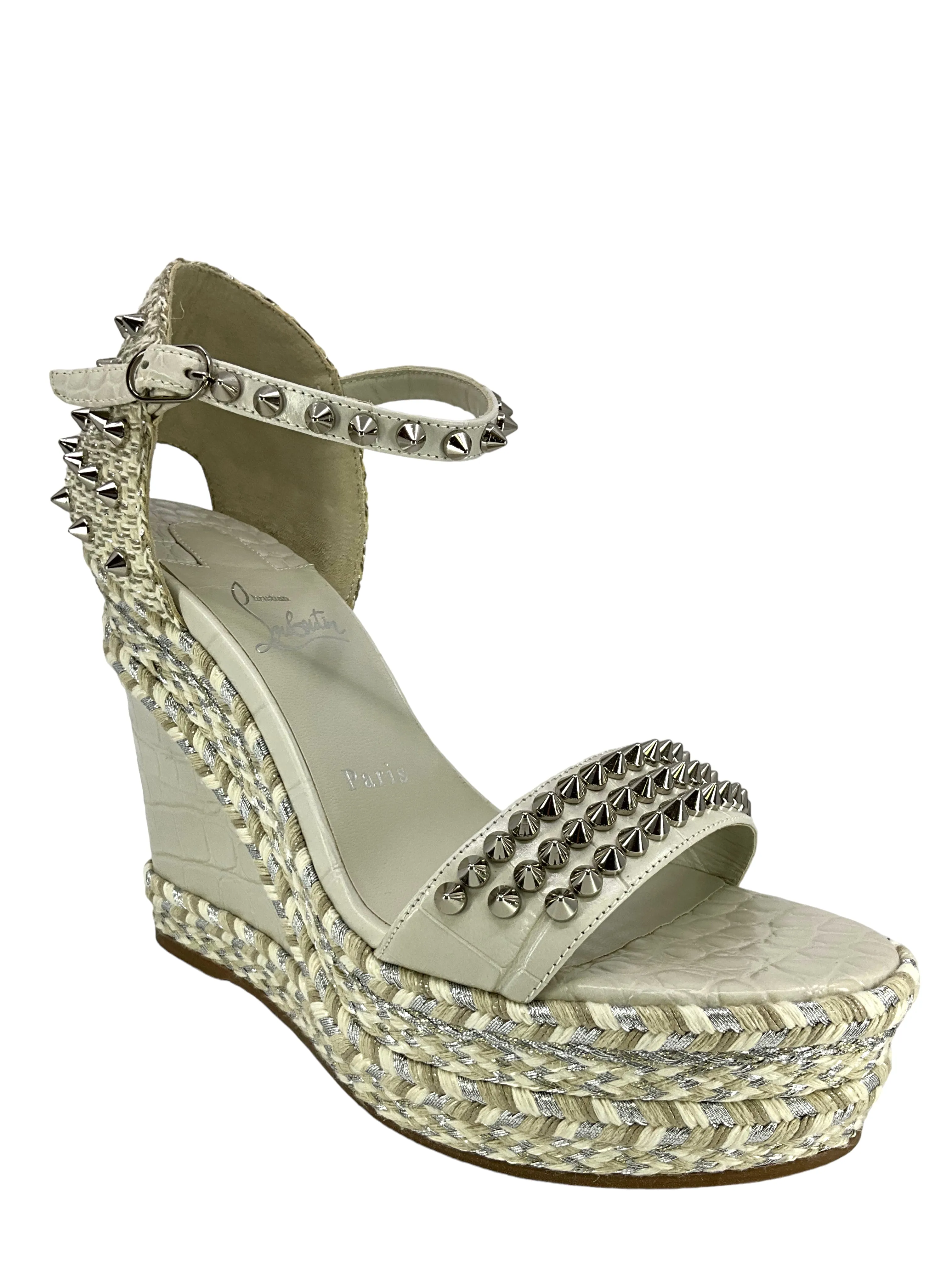 Christian Louboutin Madmonica Spike Wedge Sandals Size 8 NEW