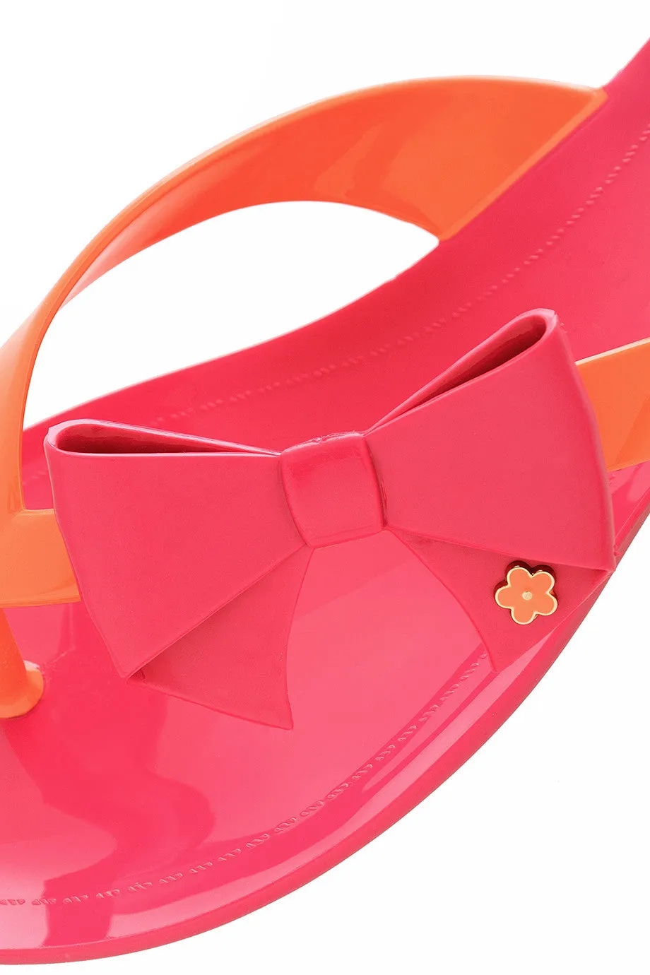 COLORS OF CALIFORNIA RIBBON Fuchsia Orange Flip Flops