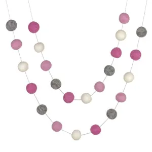 Felt Ball Garland- Pink, Rose, Gray