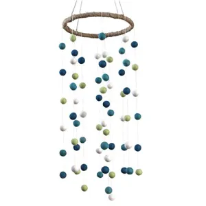 Felt Ball Nursery Mobile- Blue, Green- LARGE