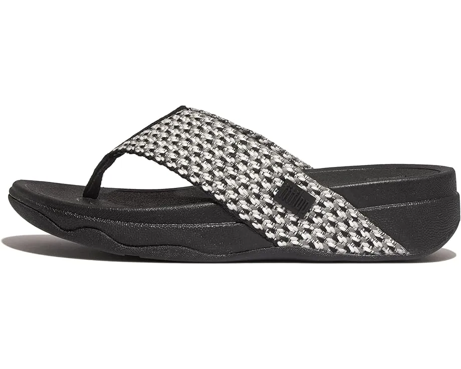 FitFlop Womens Surfa Multi Tone Webbing Toe Post  Black