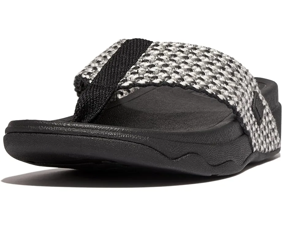 FitFlop Womens Surfa Multi Tone Webbing Toe Post  Black