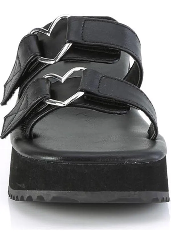 FLIP-12 [Black Vegan Leather] | SANDALS [PREORDER]