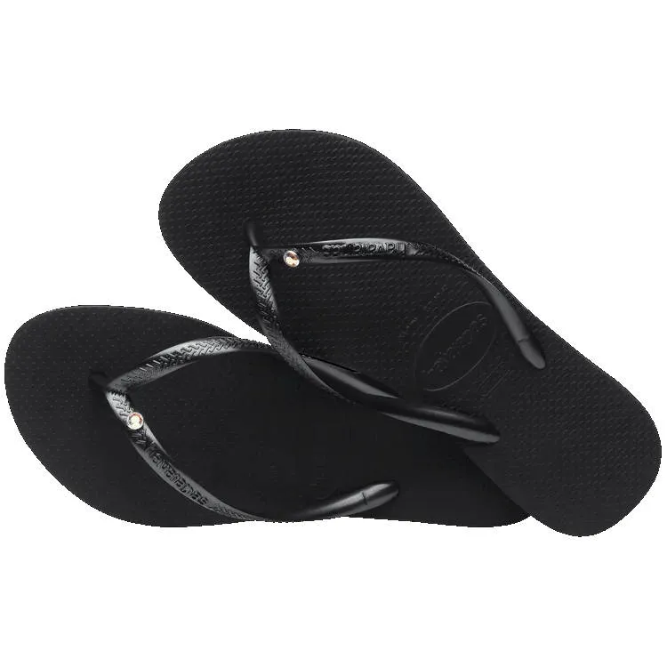 Havaianas Womens Slim Crystal SW II Sandal Black