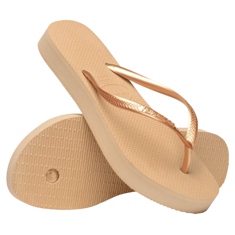 Havaianas Womens Slim Flatform Sandal Golden