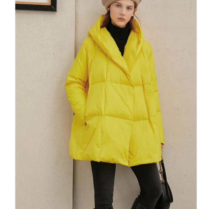 Hooded Women Puffer Coat Loose Winter Jacket Winter Women Down Coat 56328