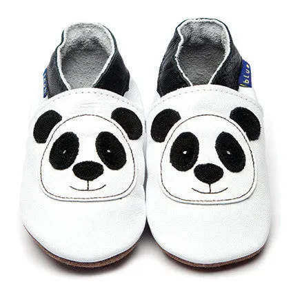 Inch Blue White Panda Leather Baby Shoes