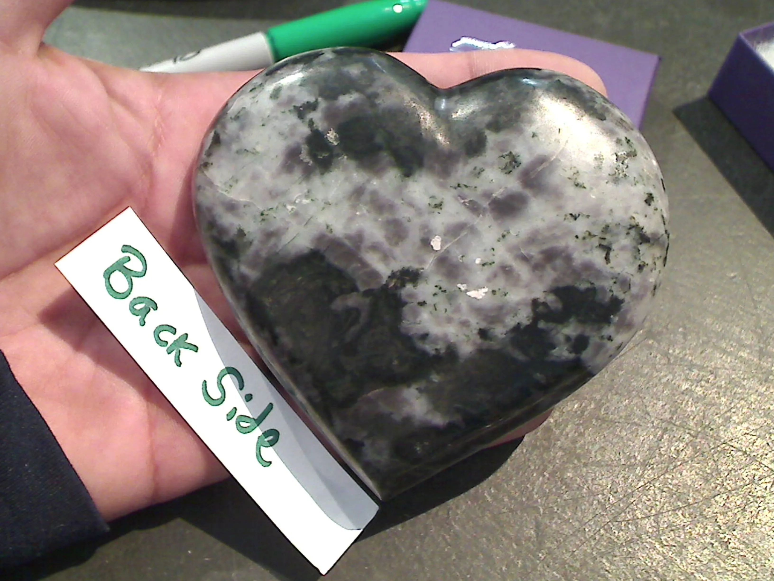 Indigo Gabbro (Mystic Merlinite) Large Heart