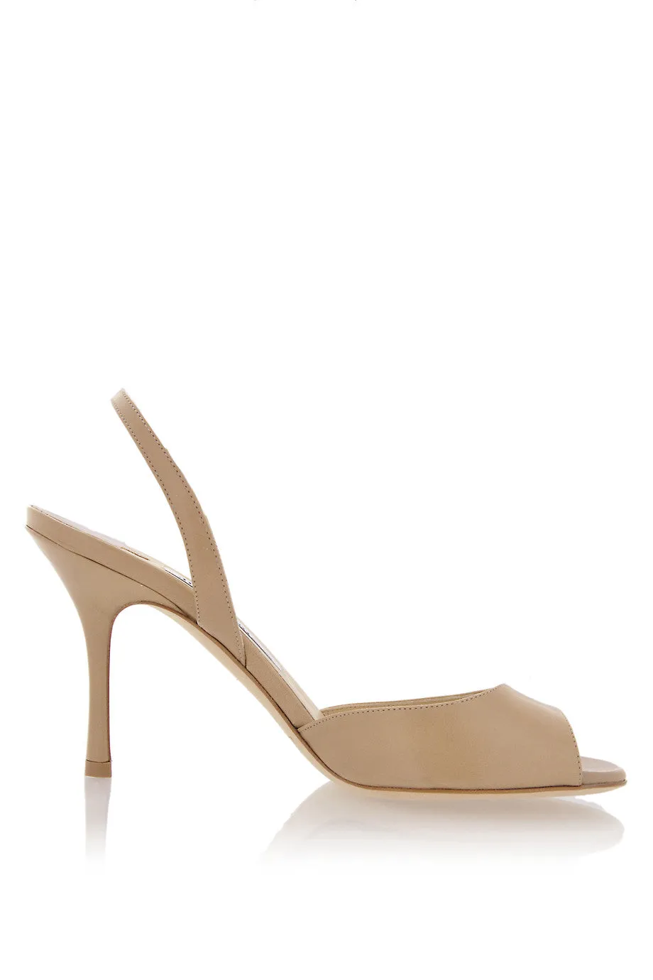 LASER Nude Leather Slingbacks