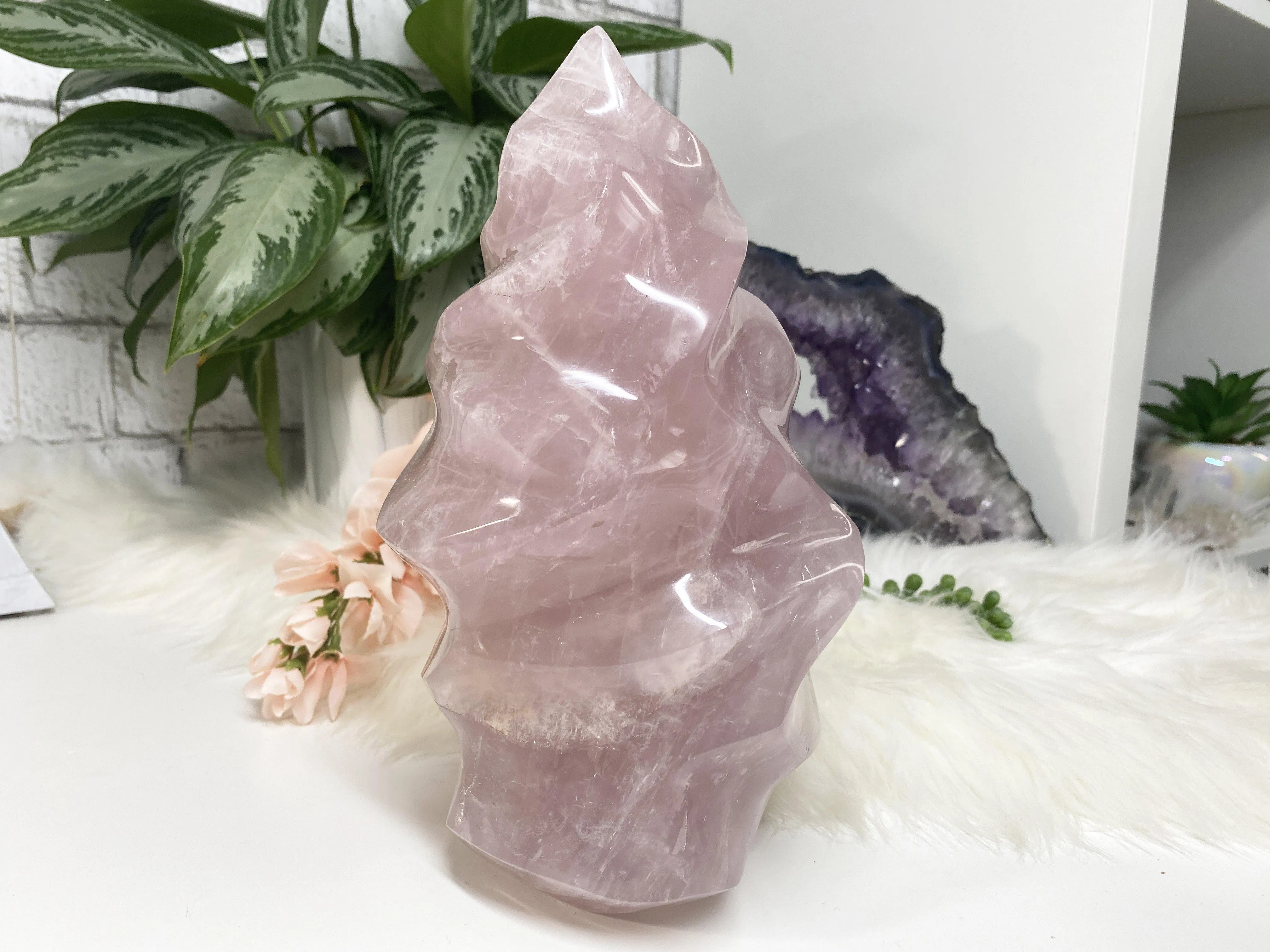 Lavender Rose Quartz Flame