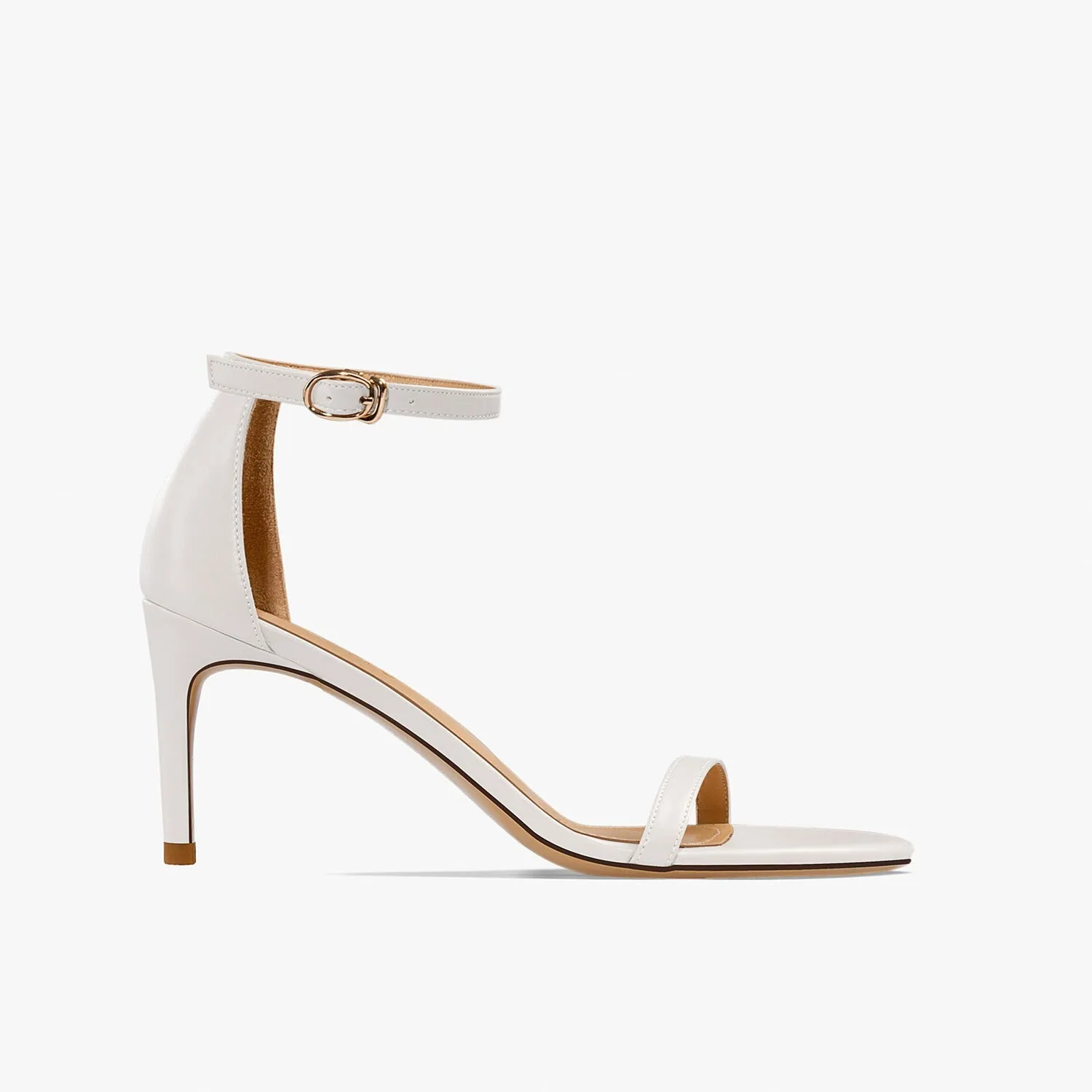 Mahalia Leather Open Toe White Sandals