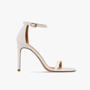 Mahalia Leather Open Toe White Sandals