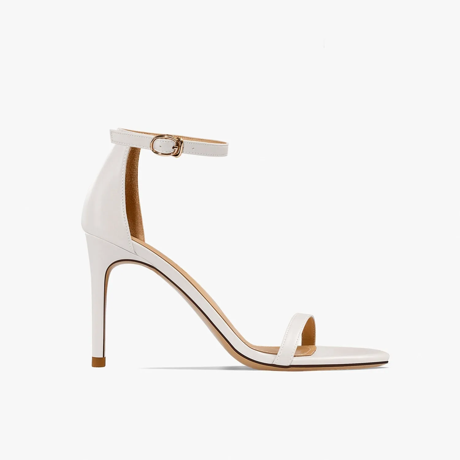 Mahalia Leather Open Toe White Sandals