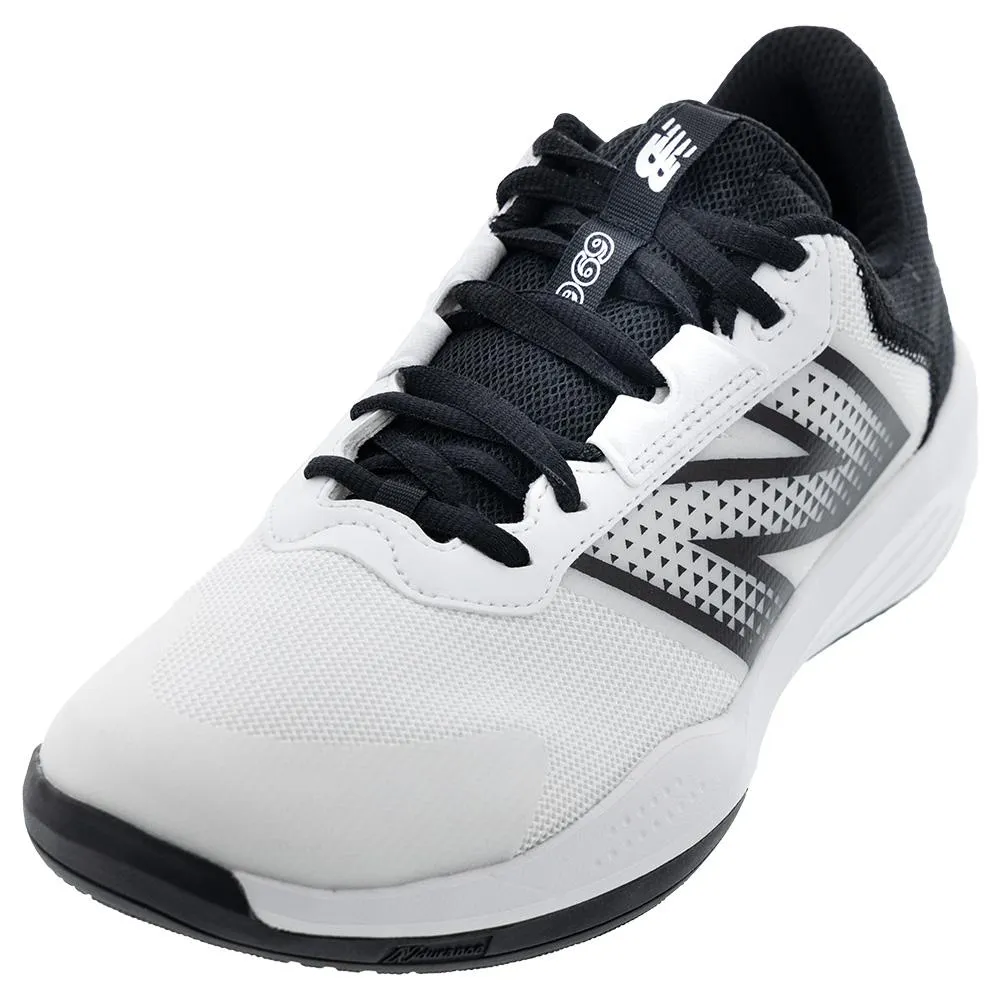 Men`s 696v6 2E Width Tennis Shoes White and Black