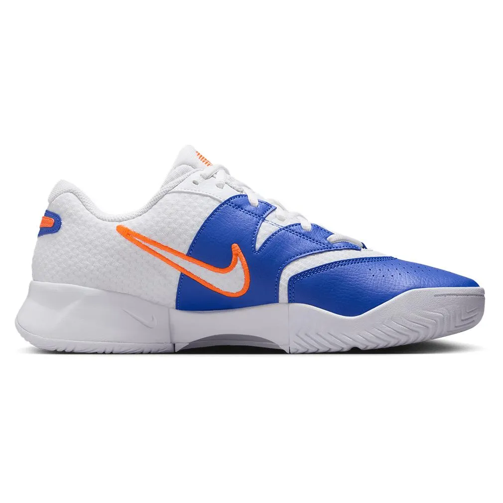 Men`s Court Lite 4 Tennis Shoes White and Hyper Crimson