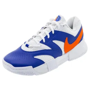 Men`s Court Lite 4 Tennis Shoes White and Hyper Crimson