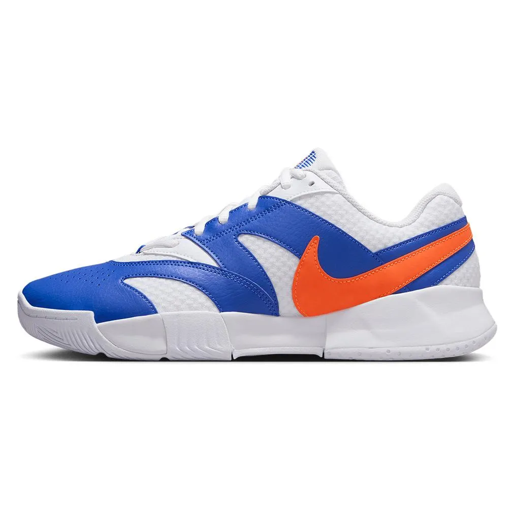 Men`s Court Lite 4 Tennis Shoes White and Hyper Crimson