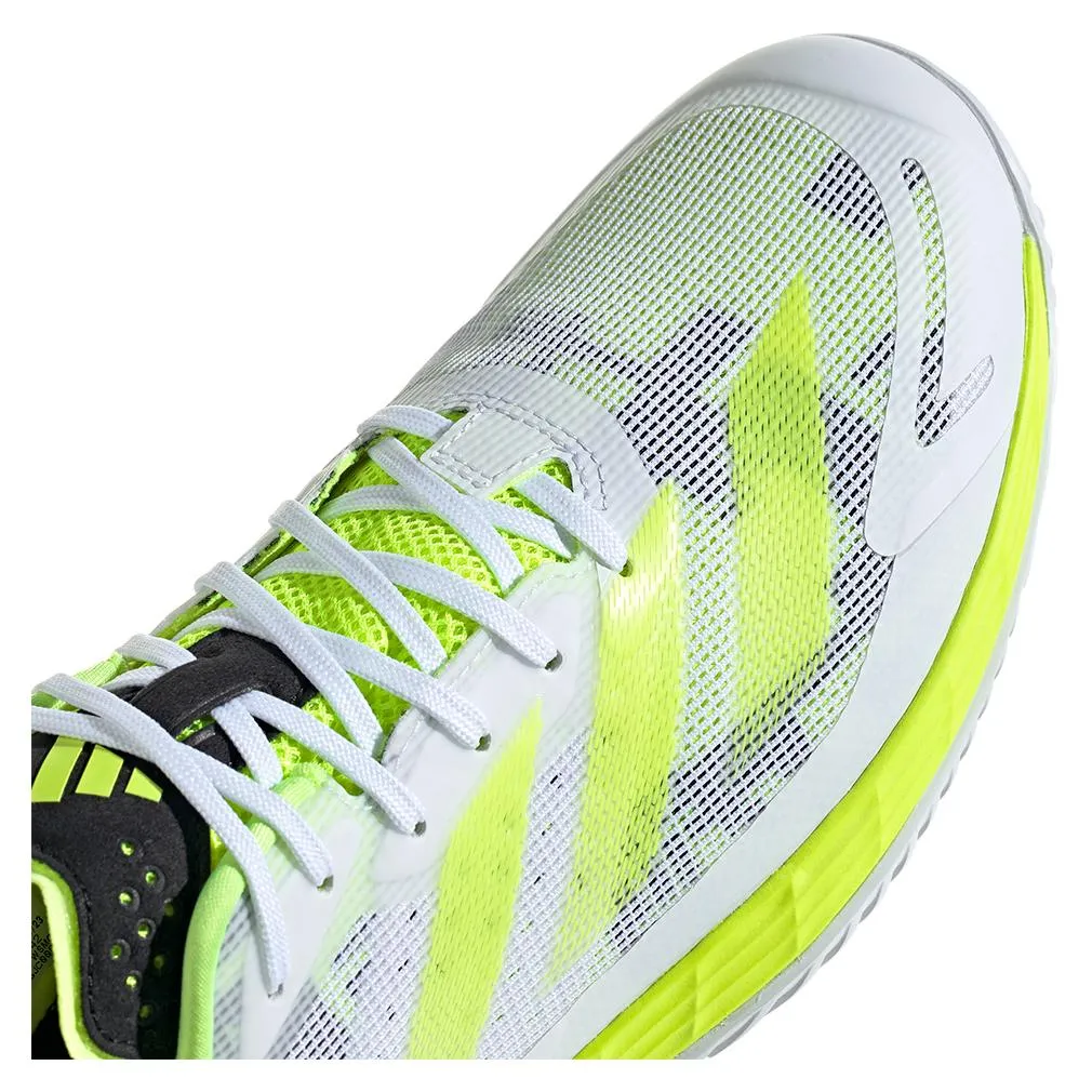 Mens Defiant Speed 2 Tennis Shoes White and Lucid Lemon