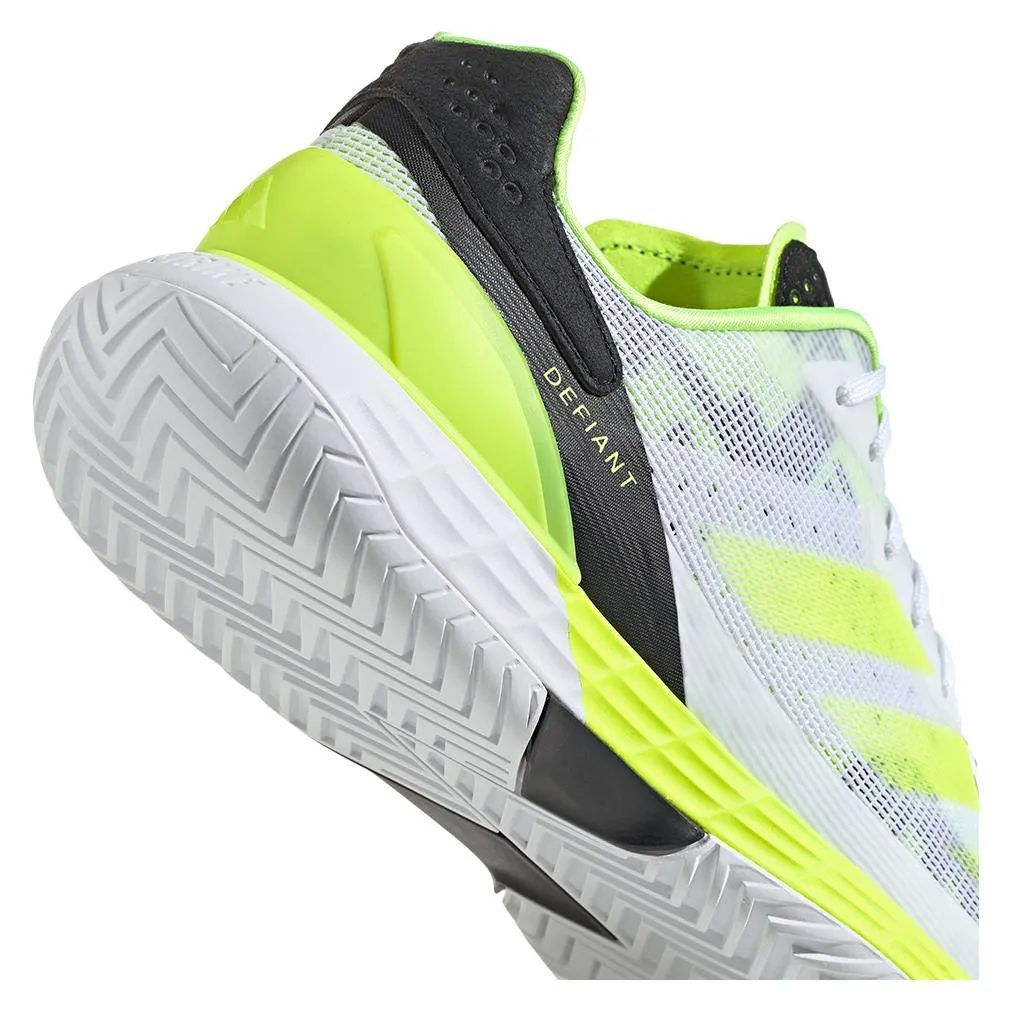 Mens Defiant Speed 2 Tennis Shoes White and Lucid Lemon