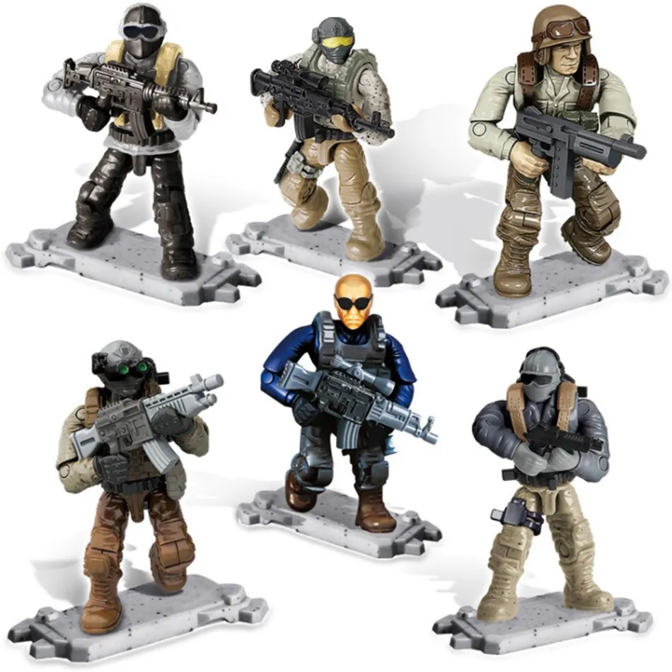 Military Special Force Soldiers Modern Action Figures with Weapon Equipment Army WW2 MOC Building Blocks Toys for Children Boys