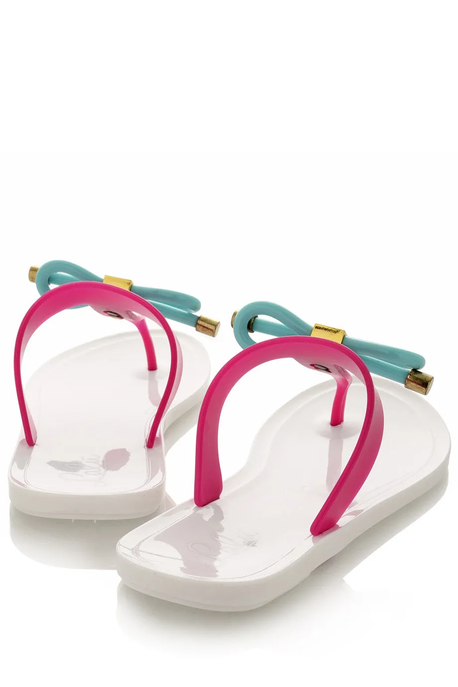 MISHA Fuchsia Bow Flip Flops