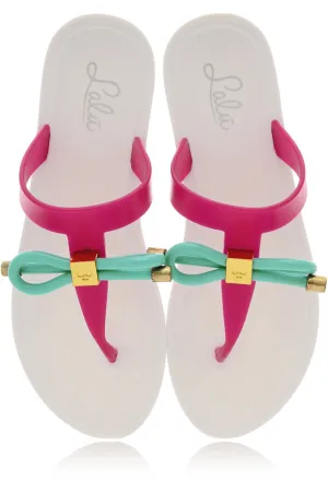 MISHA Fuchsia Bow Flip Flops