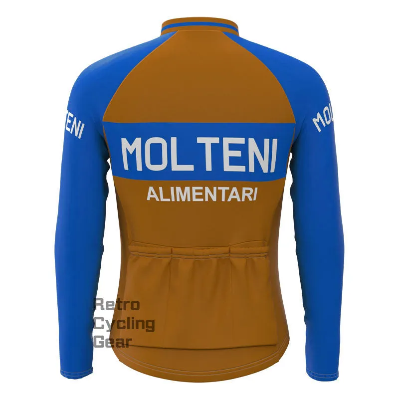 Molteni Brown Fleece Retro Long Sleeves Jerseys