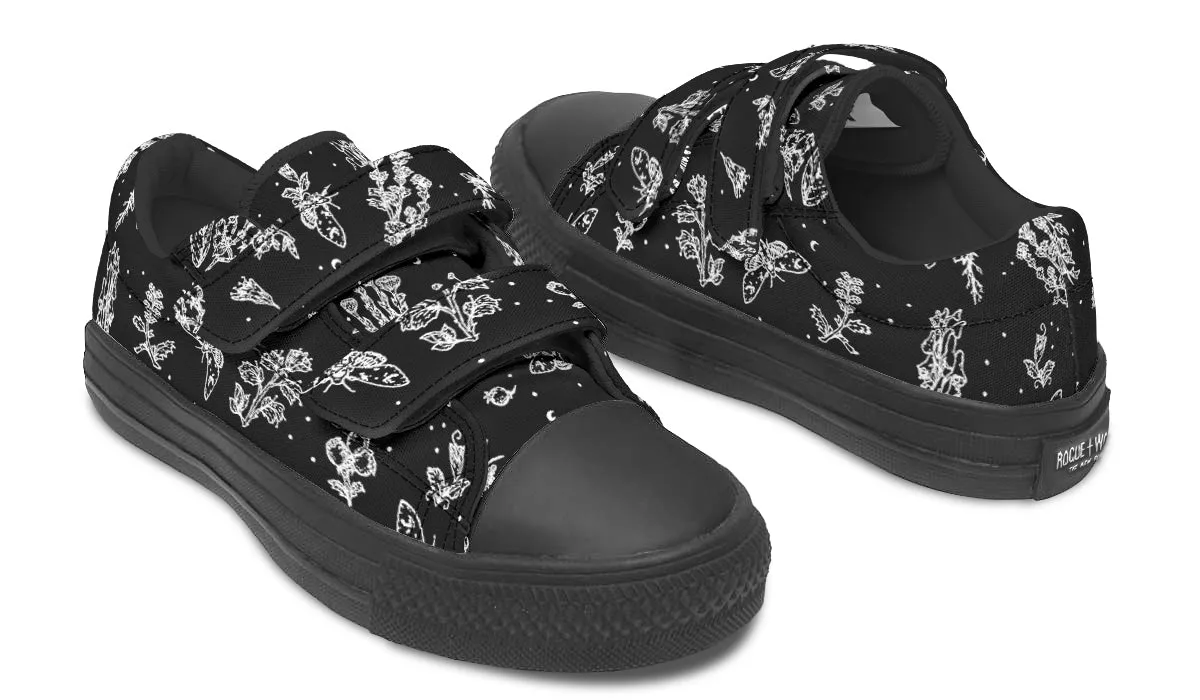 Nightshade Kids Low Tops - Easy Strap Canvas Kids Shoes with Durable Rubber Soles