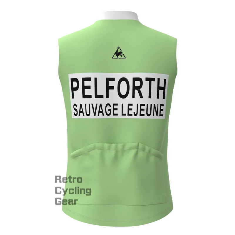 PELFORTH Mint Green Fleece Retro Cycling Vest