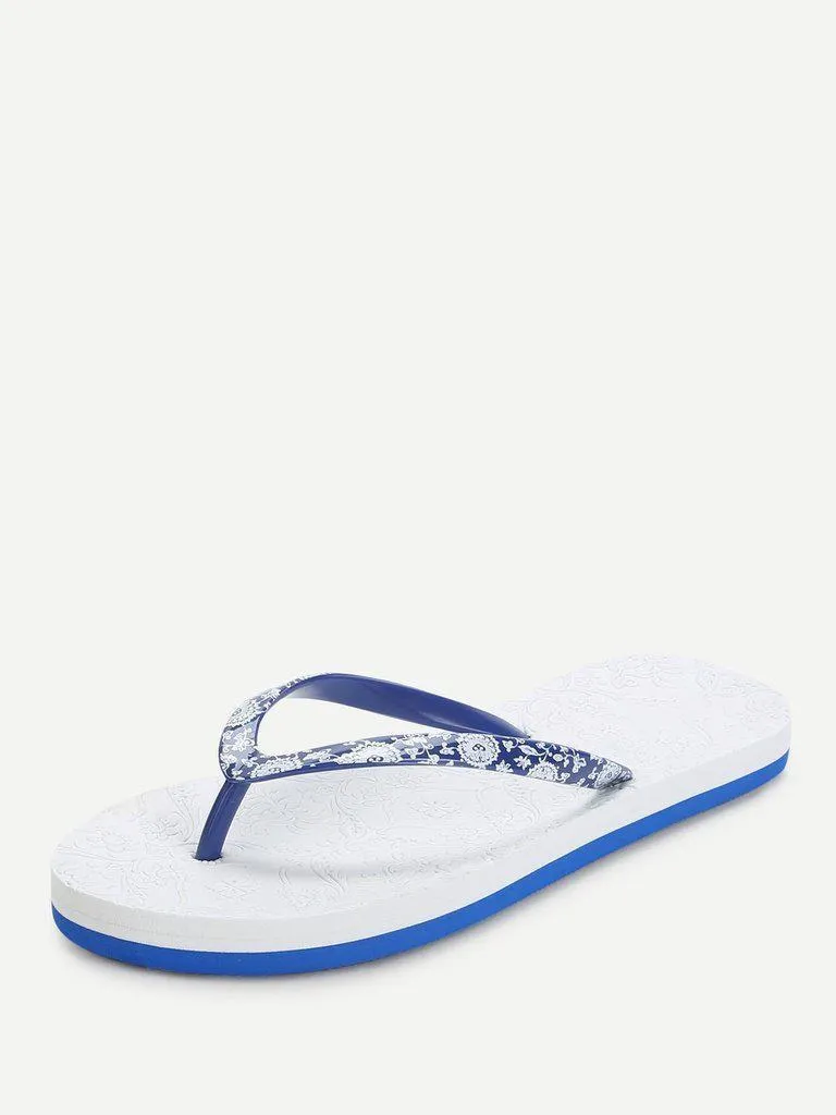 Porcelain Print Flip Flops